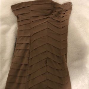 Tan Strapless Dress
